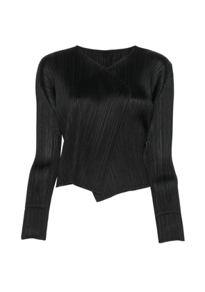 Pleats Please Issey Miyake Pleats Please V-neck cardigan - Black