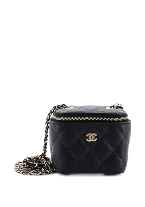 CHANEL Pre-Owned Classic Vanity Case with Chain Quilted Caviar Mini pouch - Black