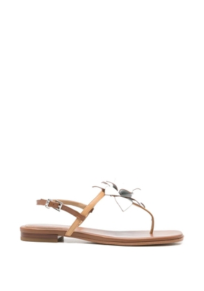 Michael Michael Kors floral-appliqué leather sandals - Neutrals