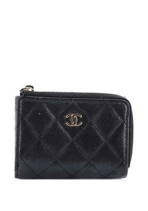 CHANEL Pre-Owned CC Zip Trifold Wallet Quilted Caviar Compact small wallets - Black