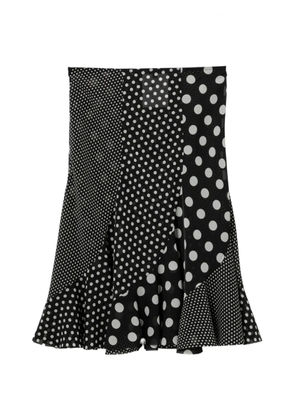 Junya Watanabe polka-dot pleated midi skirt - Black