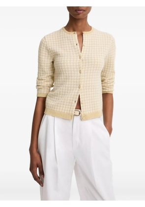 Vince gingham three-quarter-sleeve cardigan - Yellow