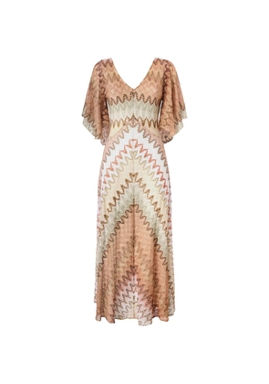 Missoni zigzag-knit butterfly-sleeve maxi dress - Neutrals
