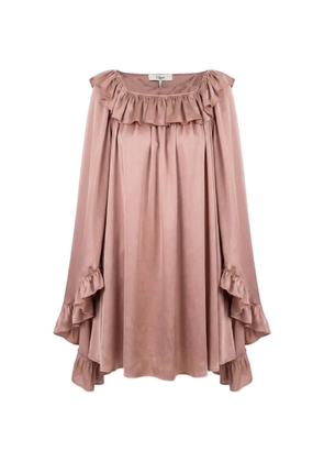 Chloé ruffled-trim silk mini dress - Pink