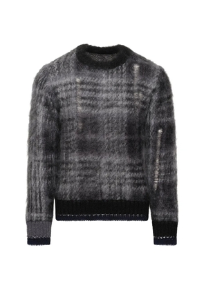 sacai plaid mohair-blend sweater - Grey