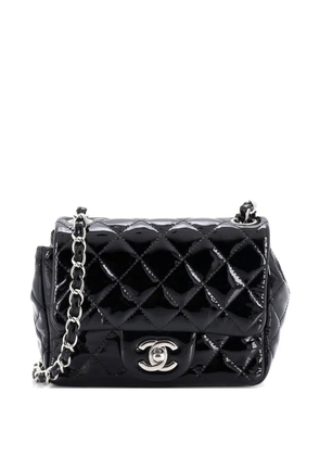 CHANEL Pre-Owned Square Classic Single Flap Bag Quilted Patent Mini crossbody bag - Black