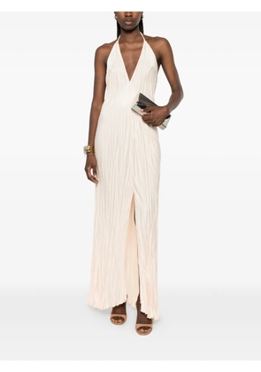 RAME plissé halterneck dress - Neutrals
