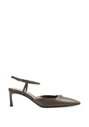 Sergio Rossi Surge logo-plaque pointed-toe pumps - Brown
