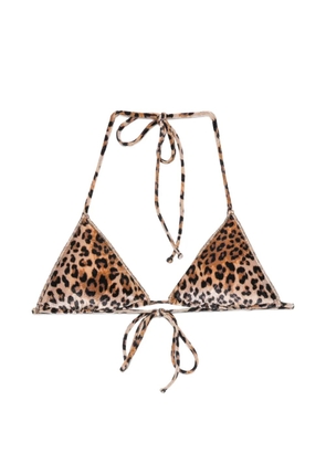MC2 Saint Barth Leah leopard-pattern triangle bikini top - Brown
