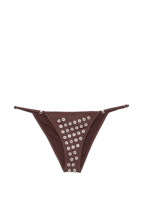 Gimaguas eyelet-embellished bikini bottoms - Brown