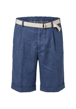 Drumohr belted pleated shorts - Blue