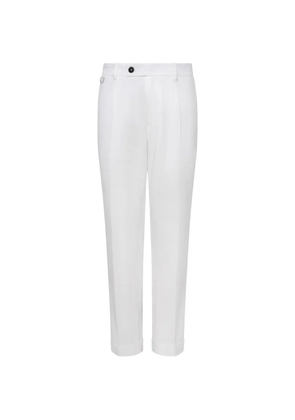 Low Brand pressed-crease button-fastening trousers - White