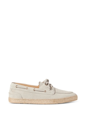 Brunello Cucinelli suede boat shoes with rope insert - Neutrals