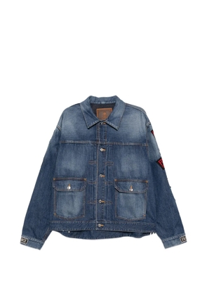 Mastermind Japan patch-detail denim jacket - Blue