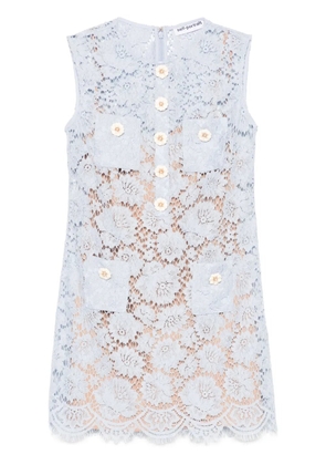 Self-Portrait fine-lace mini dress - Blue