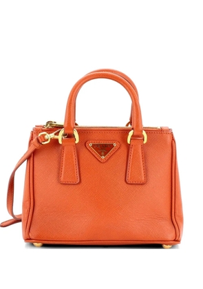 Prada Pre-Owned Galleria Double Zip Tote Saffiano Leather Mini crossbody bag - Orange