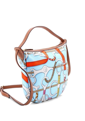 Hermès Pre-Owned Sursoie To Go Pouch Printed Silk and Leather crossbody bag - Blue