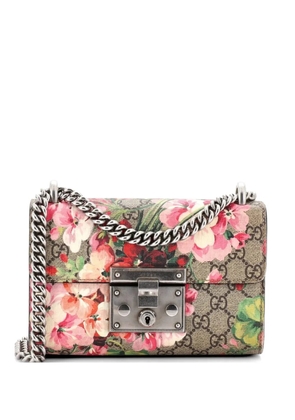 Gucci Pre-Owned Padlock Blooms Print GG Coated Canvas Small shoulder bag - Brown