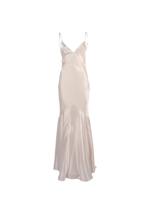 Elisabetta Franchi satin-finish flared dress - Neutrals