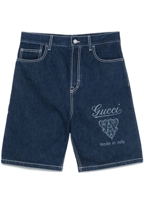 Gucci lasered denim shorts - Blue