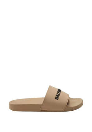 Balenciaga Pool logo-print slide sandals - Neutrals