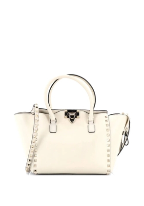 Valentino Garavani Pre-Owned Rockstud Rigid Leather Small tote bag - Neutrals