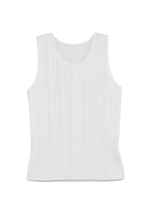 Pleats Please Issey Miyake pleated sleeveless top - Silver
