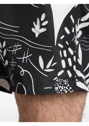 ASPESI abstract-print swim shorts - Black