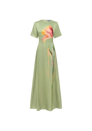 Leo Lin Alice tulip-print maxi dress - Green