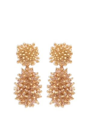 Oscar de la Renta beaded cluster drop earrings - Gold