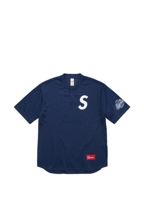 Supreme Logo Baseball Henley T-shirt - Blue