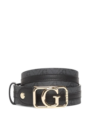 GUESS USA monogram-pattern logo-buckle belt - Grey