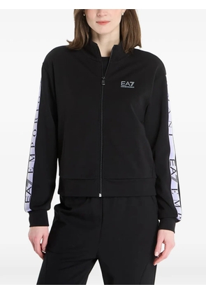 Ea7 Emporio Armani logo-tape zip-up jacket - Black