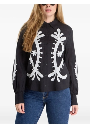 Desigual embroidered long-sleeve shirt - Black