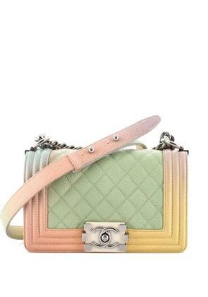 CHANEL Pre-Owned Rainbow Boy Flap Bag Quilted Painted Caviar Small shoulder bag - Multicolour