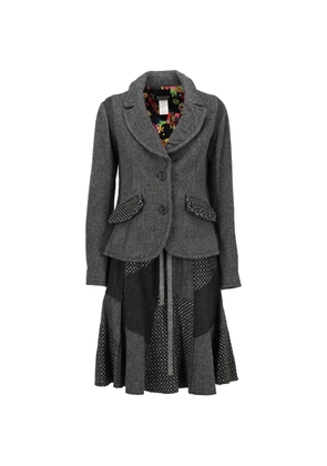 Sonia Rykiel Pre-Owned patchwork herringbone dress - Grey