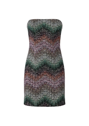 Missoni zigzag-knit sequin-embellished mini dress - Blue