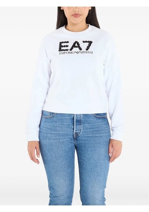 Ea7 Emporio Armani logo-embellished sweatshirt - White