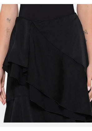 Lanvin ruffled asymmetric midi skirt - Black