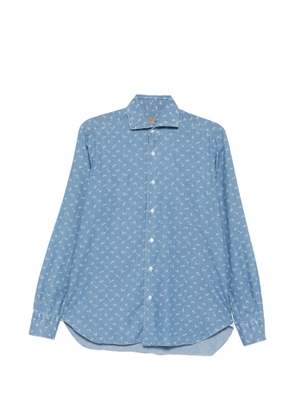 Barba floral-print long-sleeve shirt - Blue