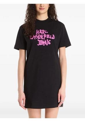 Karl Lagerfeld Jeans graffiti-print mini dress - Black