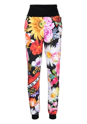 Philipp Plein floral-print track pants - Black