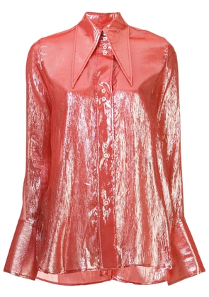 Ellery metallized pointed-collar shirt - Red