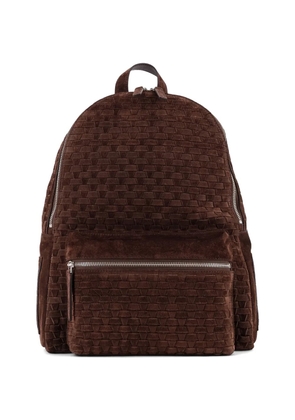 Orciani Laio Peach woven-pattern suede backpack - Brown