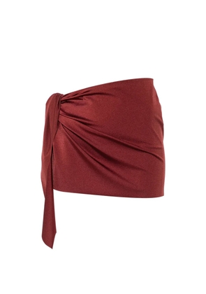 Matinée knot-detail sarong skirt - Red