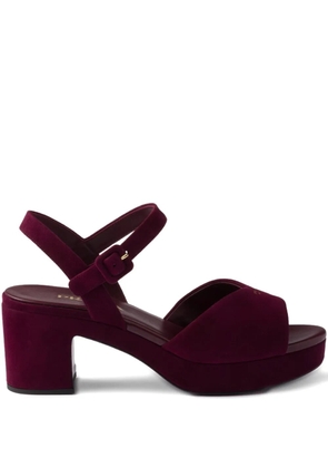 Prada padded suede sandals - Red