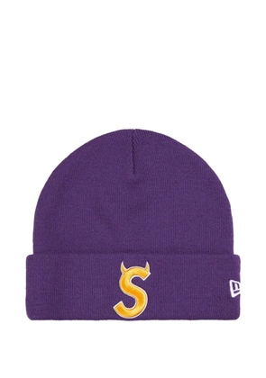 Supreme New Era Devil S logo beanie hat - Purple