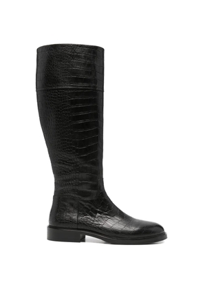 ADRIANNA FERETTI croc-effect knee-high boots - Black