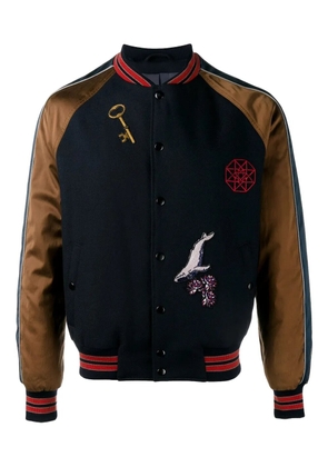 Lanvin patch appliqué varsity bomber jacket - Blue