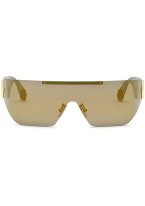 Philipp Plein Eyewear Plein Hero Hexagon shield-frame sunglasses - Gold